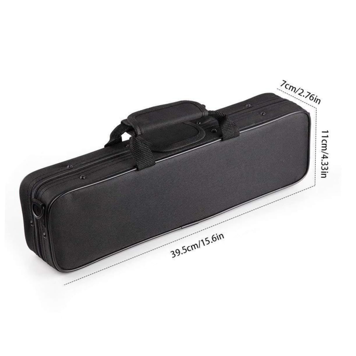TOGEVAL Professional Flute Hard Case c Flute Lightweight Case Padded Shoulder Bag Easy to Carry for Musicians