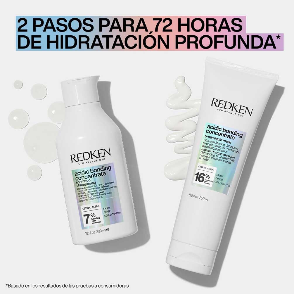 Redken, Mascarilla reparadora desenredante en 5 min, Para cabellos dañados tratados en salón, Acidic Bonding Concentrate, 250 ml