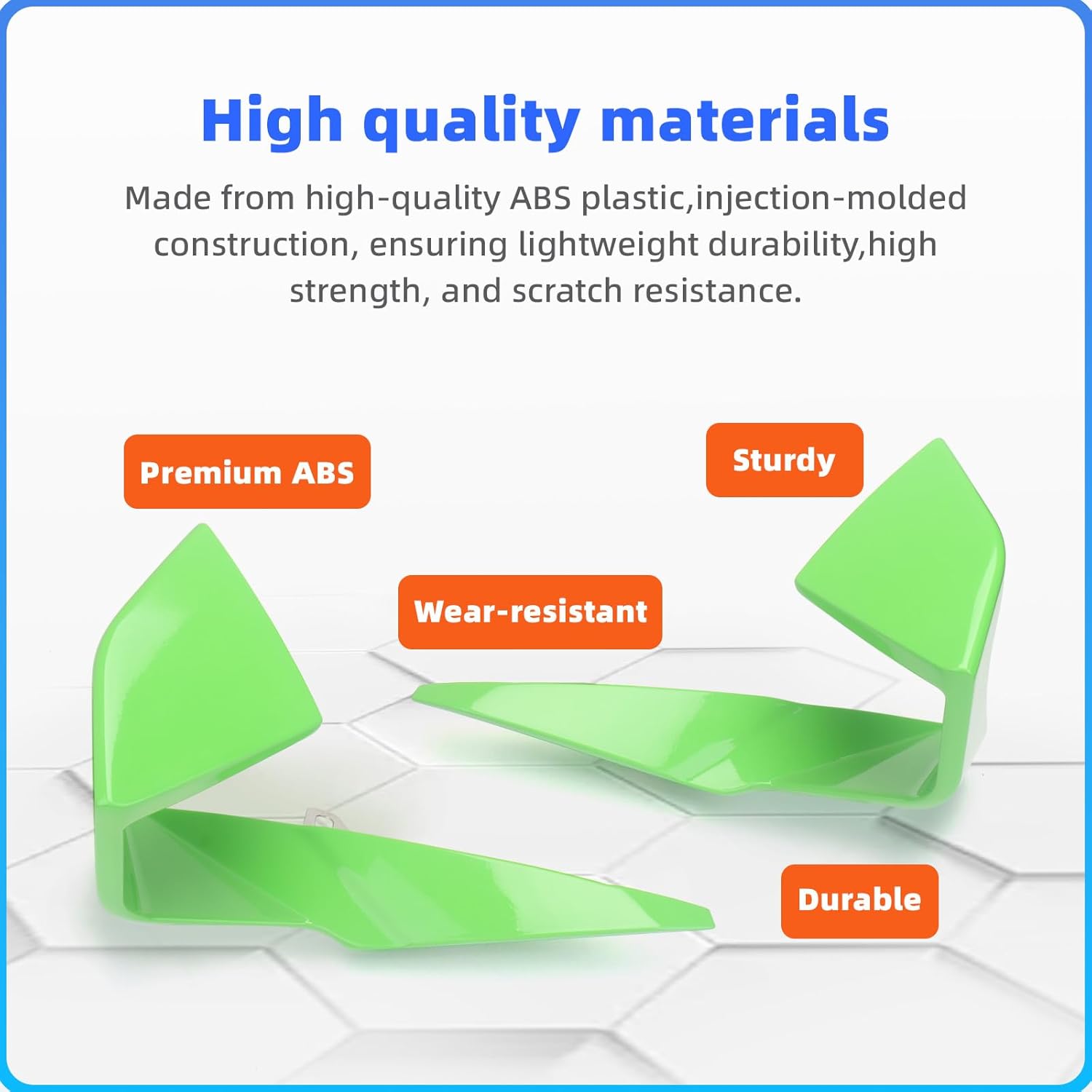 for Ninja ZX-6R Motorcycle Accessories Winglets Fairing Kits for Ka-wasaki Ninja ZX6R 2024 2025 2026 Front Spoiler Areo Wing Decos Trim Performance Parts for Track Racking (Carbon Fiber Texture)