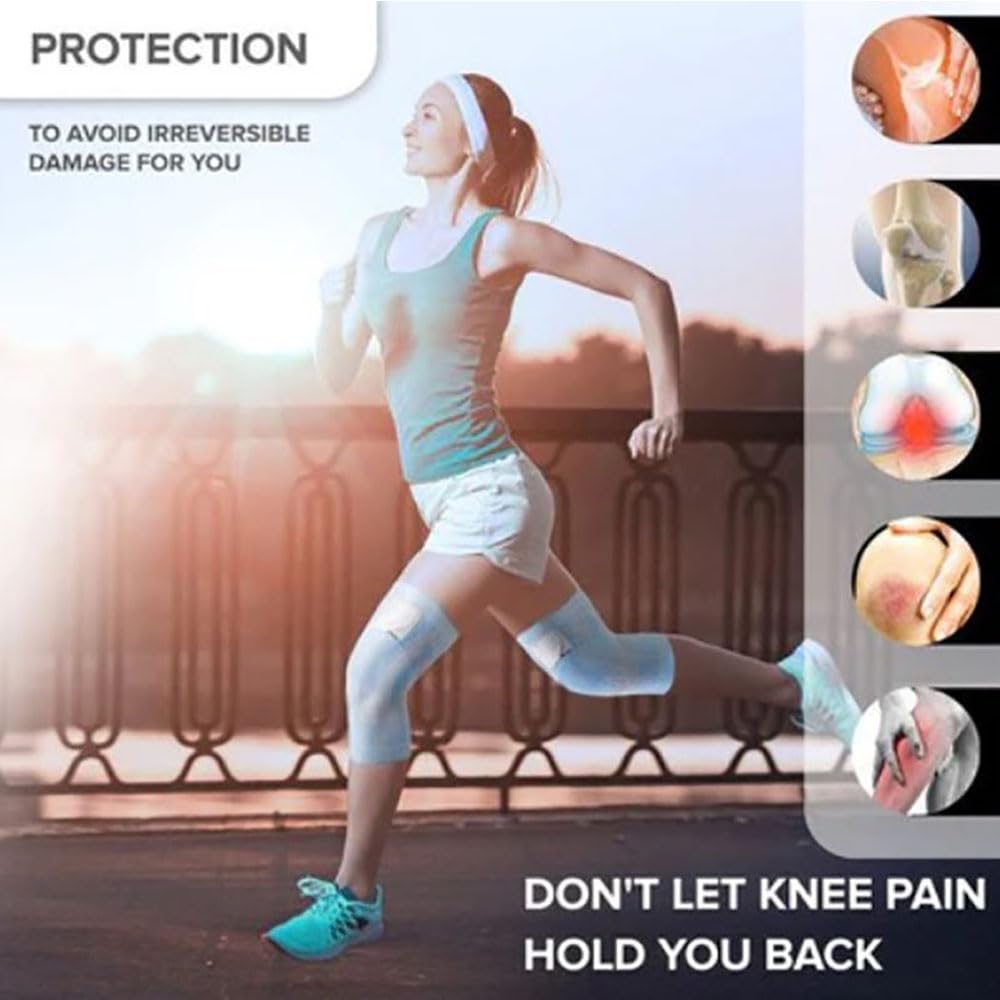 Knee Compression Sleeve with Strap for Men and Women (3XL, Blue)