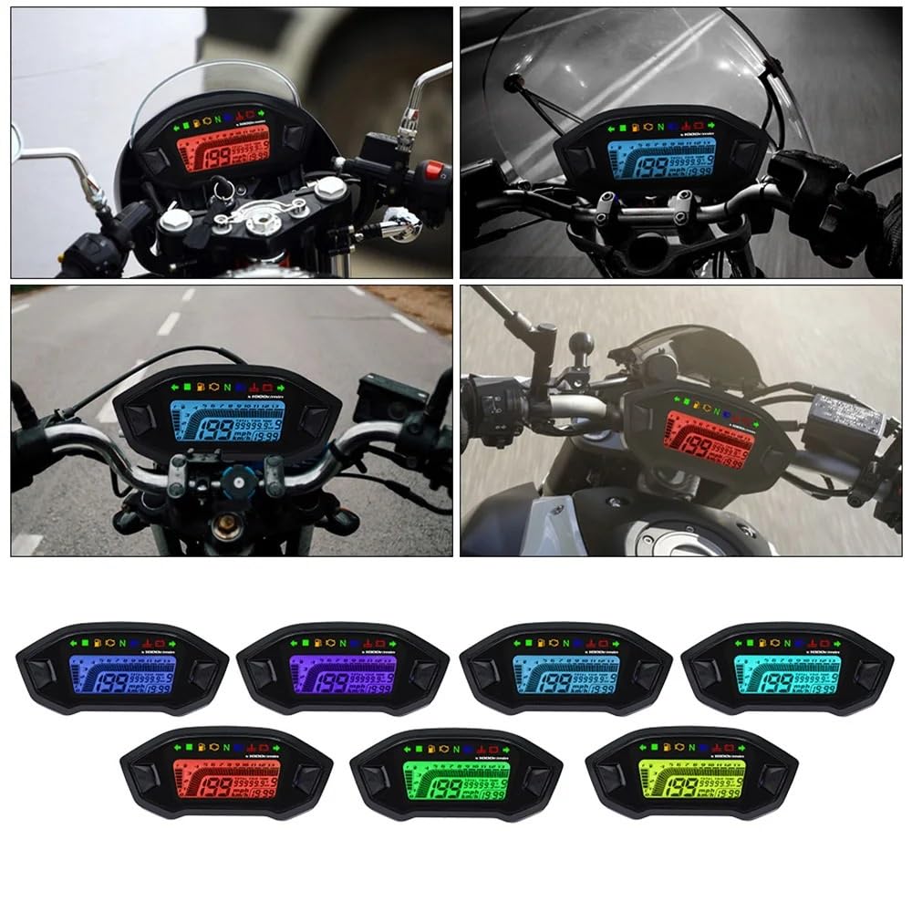 Medidor distancia moto Tablero de instrumentos para motocicleta con tacómetro y odómetro digital electrónico ajustable 10 000 mAh
