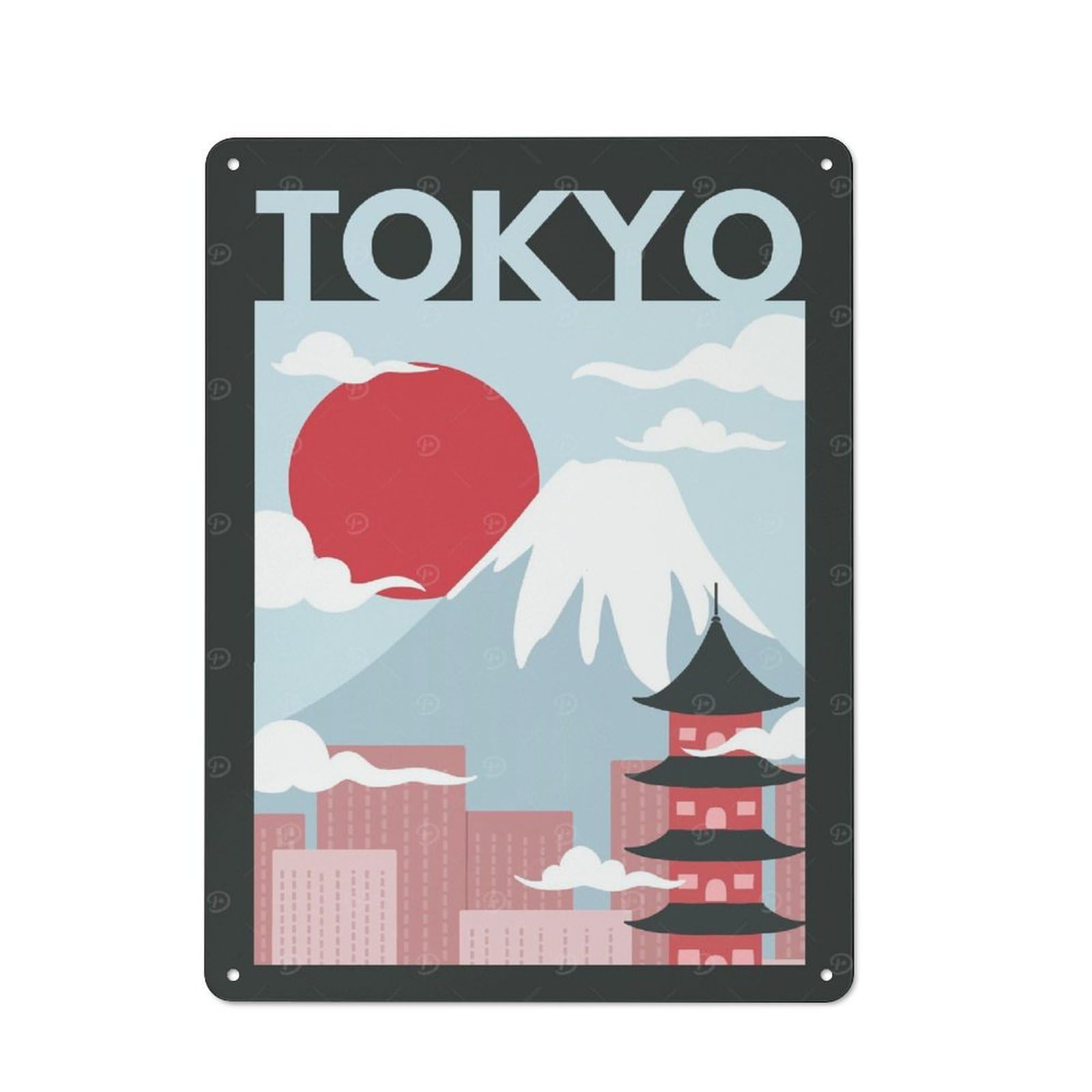 Shed Style Visiting Tokyo Skyline Shed Metal Sign 40x30cm, Shed Wall Decor for Shed, Garden Room, Porch Or Garage