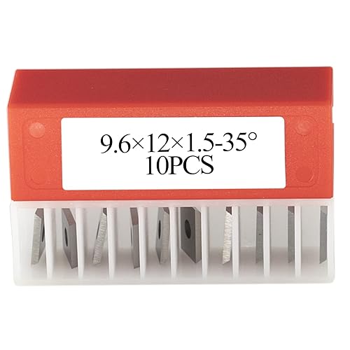 Miniatura 3 de 0.378 in cuadrados de carburo insertos cortadores cuchillos cuchillas 9.6 × 12 × 0.059 in-35  para carpintería espiralcepilladora helicoidal cabezal