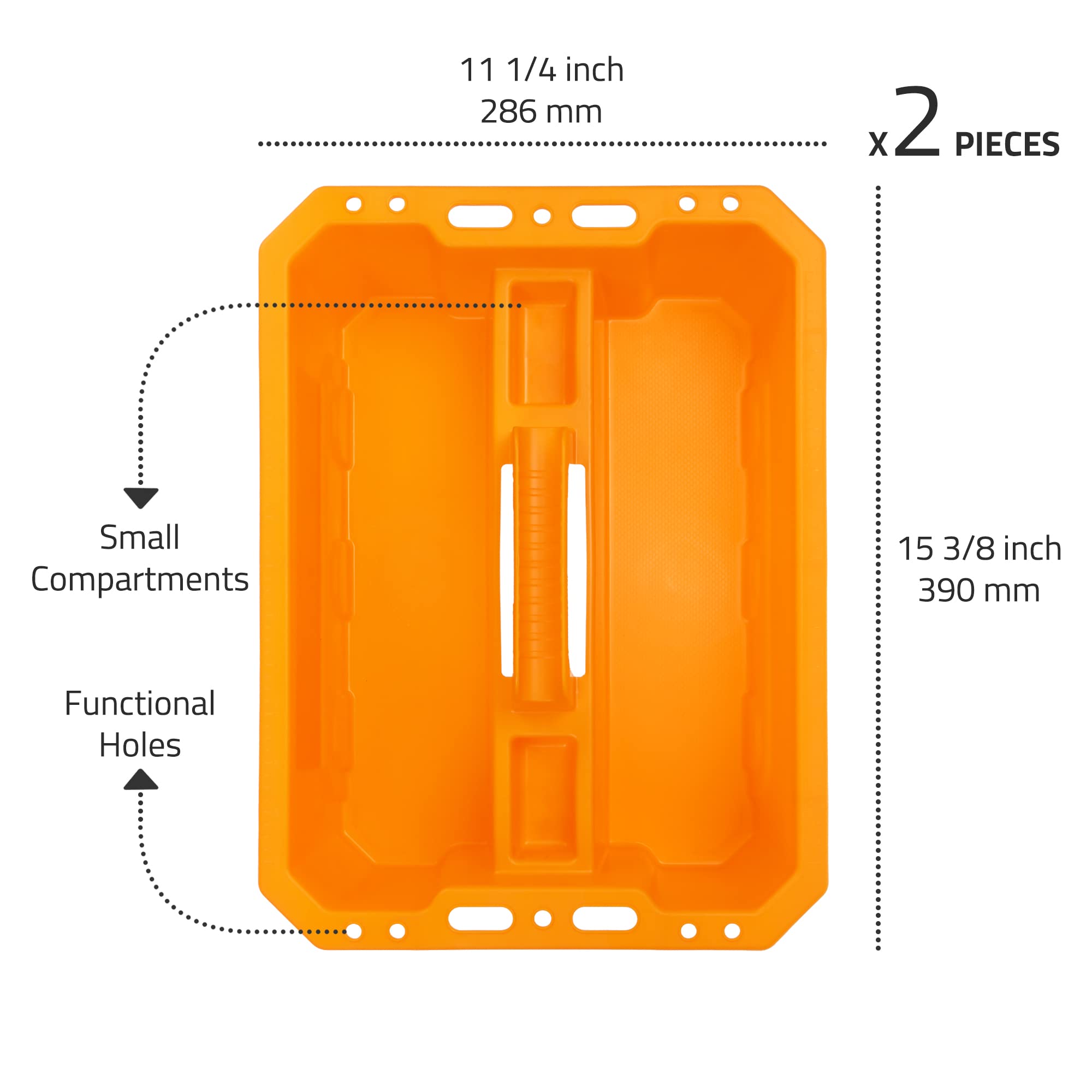 CANOPUS 2-Pack Plastic Storage Caddy Tote With Holes & Handle - Cleaning Supply Organizer For Kitchen, Bathroom, Garage - View #10