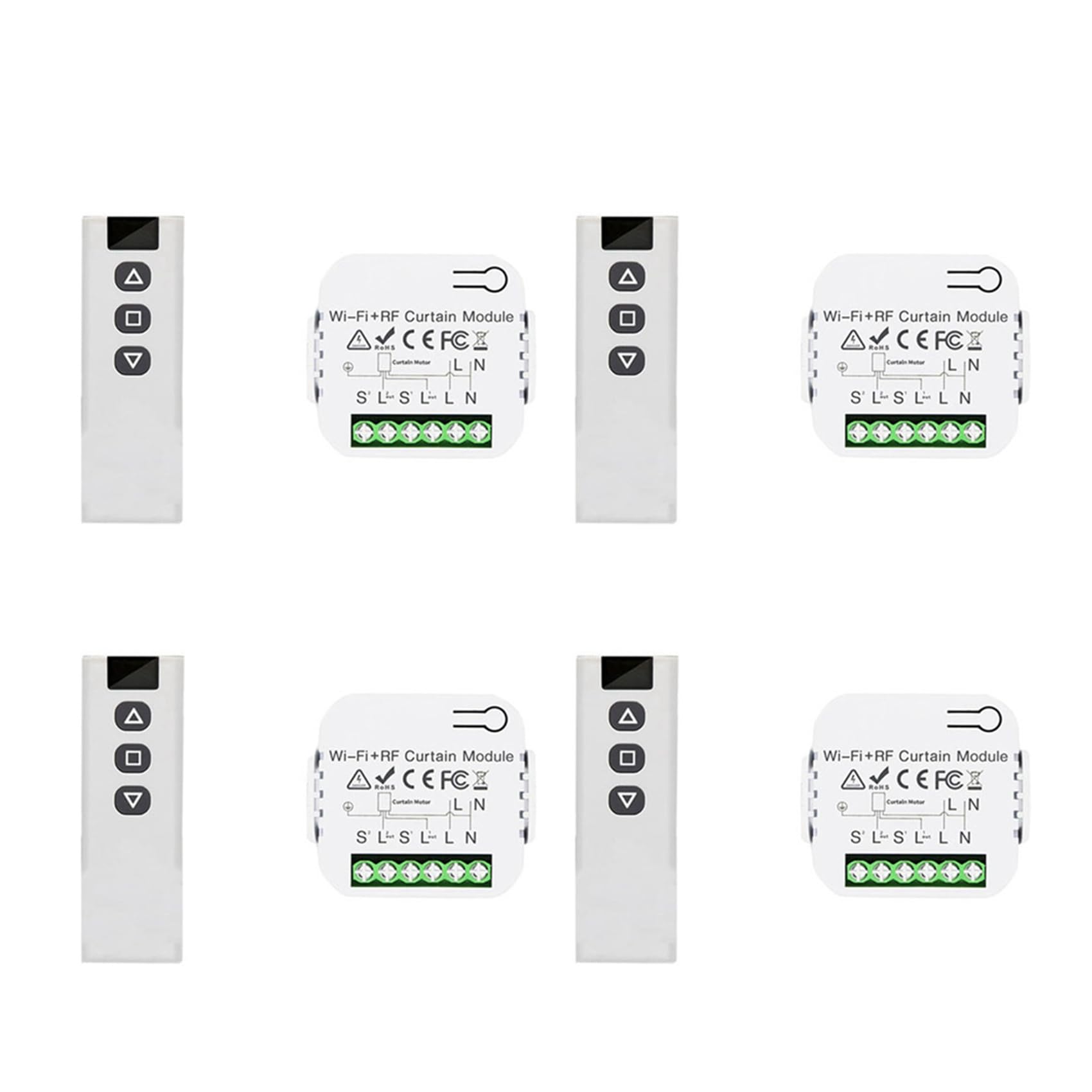 4X Tuya Smart Life WiFi 433 Mhz pilot zdalnego sterowania przełącznik kurtyny do sterowania żaluzją elektryczną, 1RC 1RE