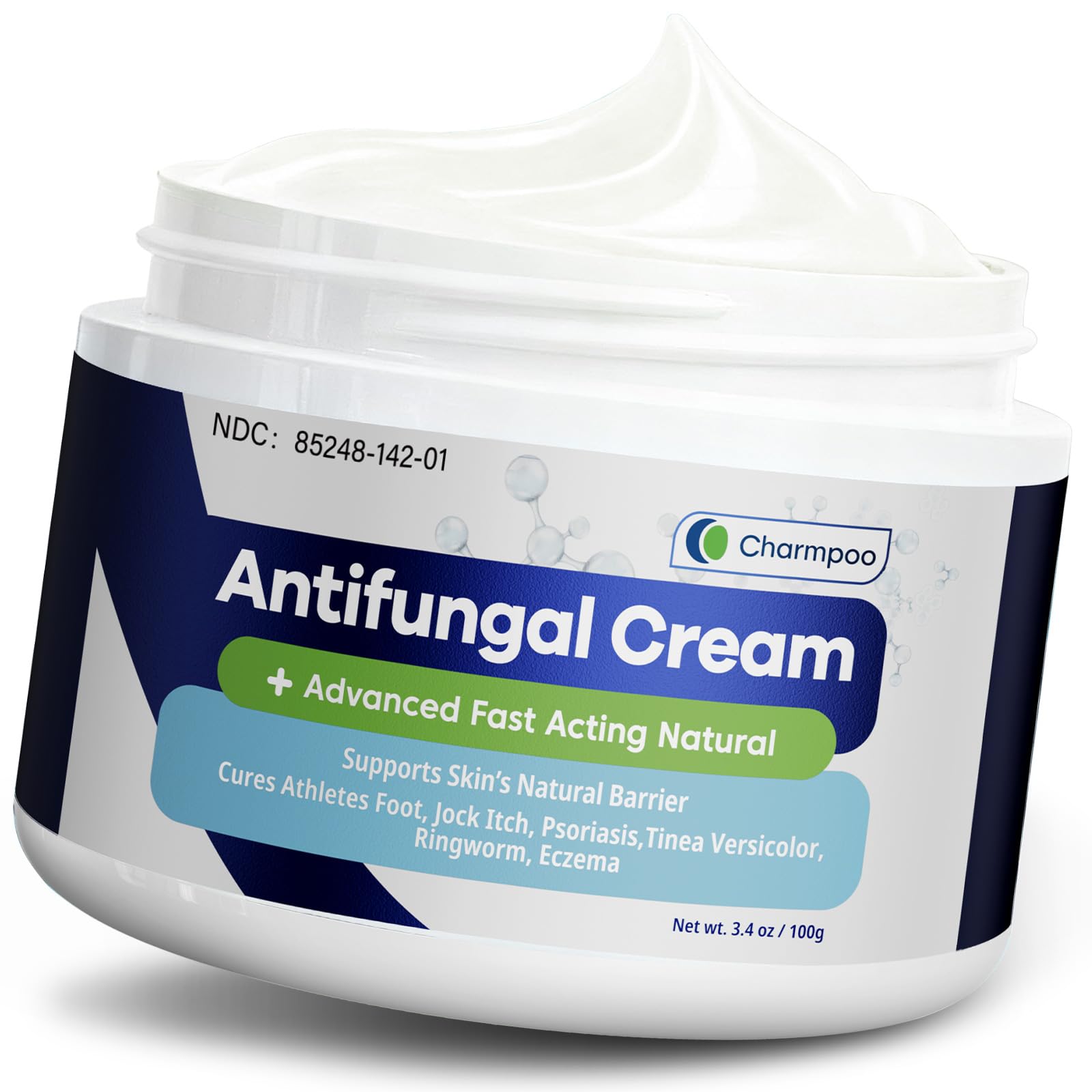 Antifungal Cream for Jock Itch: 2% Miconazole and Herbal Formula for Itchy Skin Relief Extra Strength - Cures Ringworm Athletes Foot Tinea Versicolor 100g