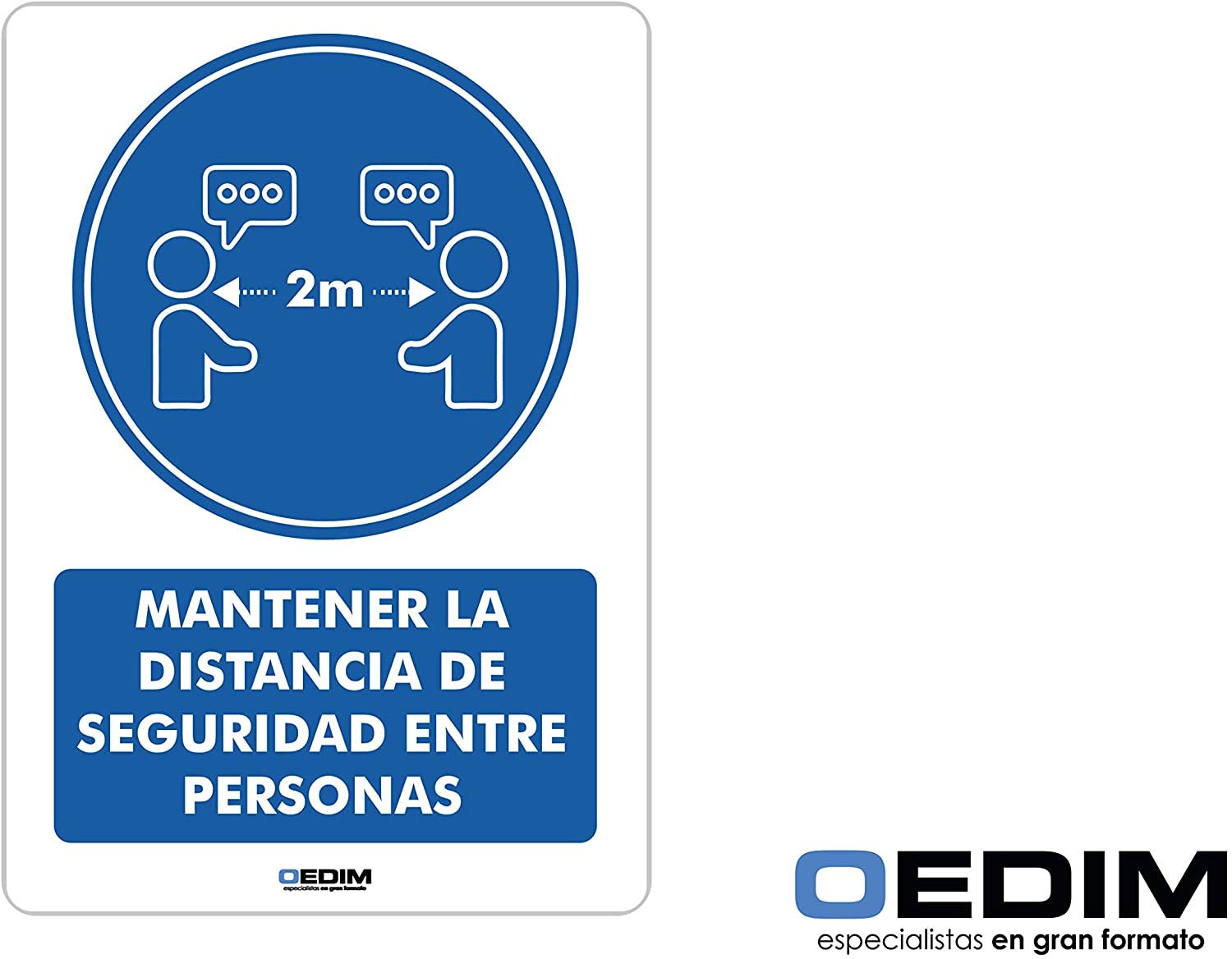 Pack 5 Señales de Medidas de Higiene y Seguridad | Mantener Distancia de Seguridad | Medida 14,85x21cm | Señaletica en Material Aluminio Blanco Resistente de 3mm