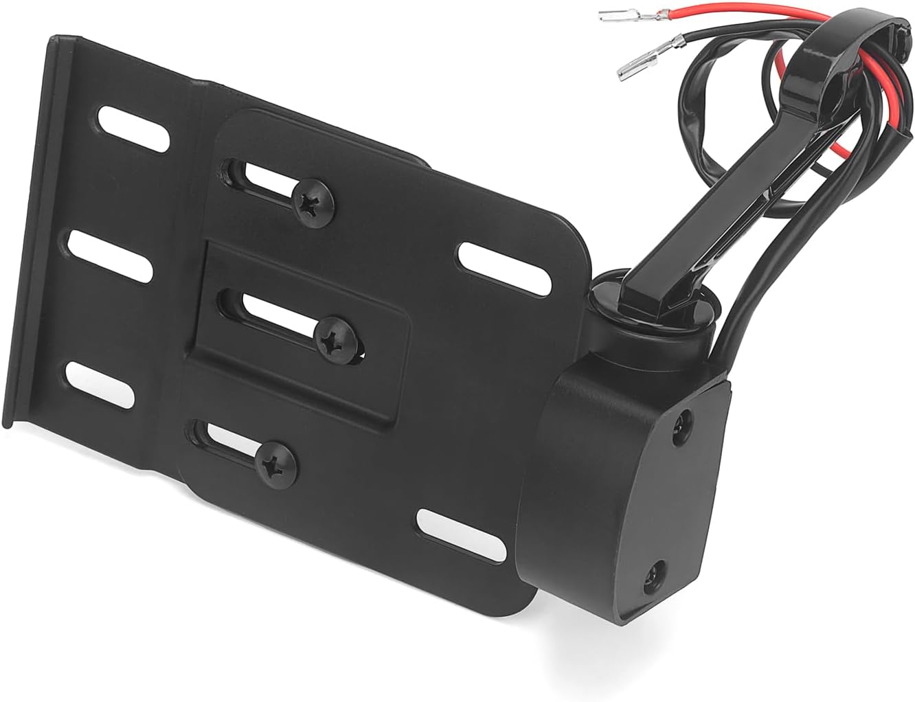 Motorcycle License Plate Holder Side Mount License Bracket for Harley Sportster XL883, XL1200, Dyna Low Rider FXDLS, Street Bob FXDB, Motorbike Number Plate Mount with Led (Black)