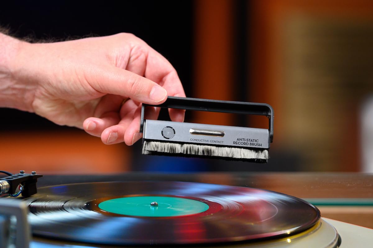Set De 2 Cepillos Para Toca­discos - Limpia Agujas Y Vinilos (fibra De Carbono Antiestática)