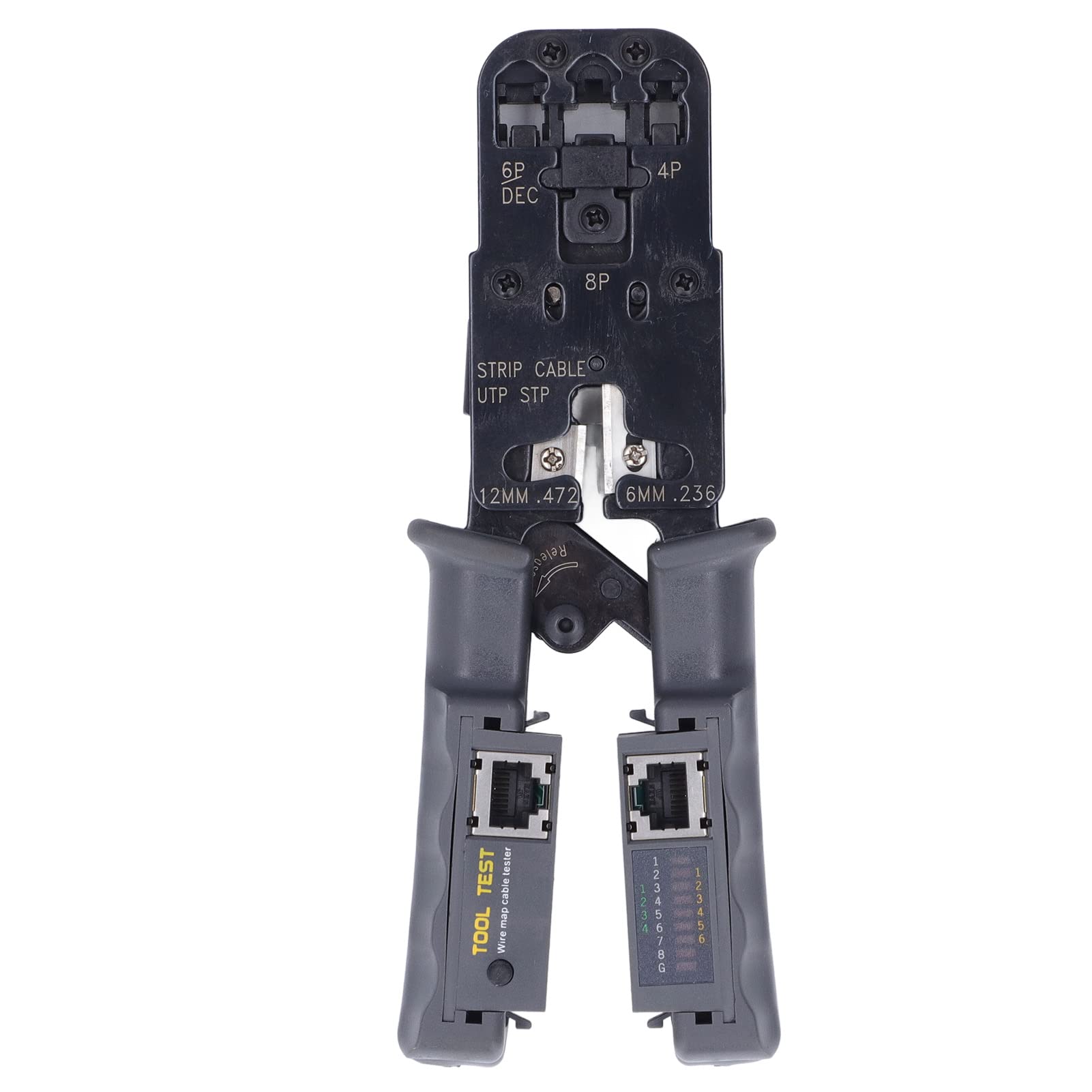Pince à sertir pince à dénuder à cliquet, outil de sertissage RJ45, Cor avec poignée pour 8P 6P 4P, base d'outil en métal laminé pour l'insertion de câble réseau