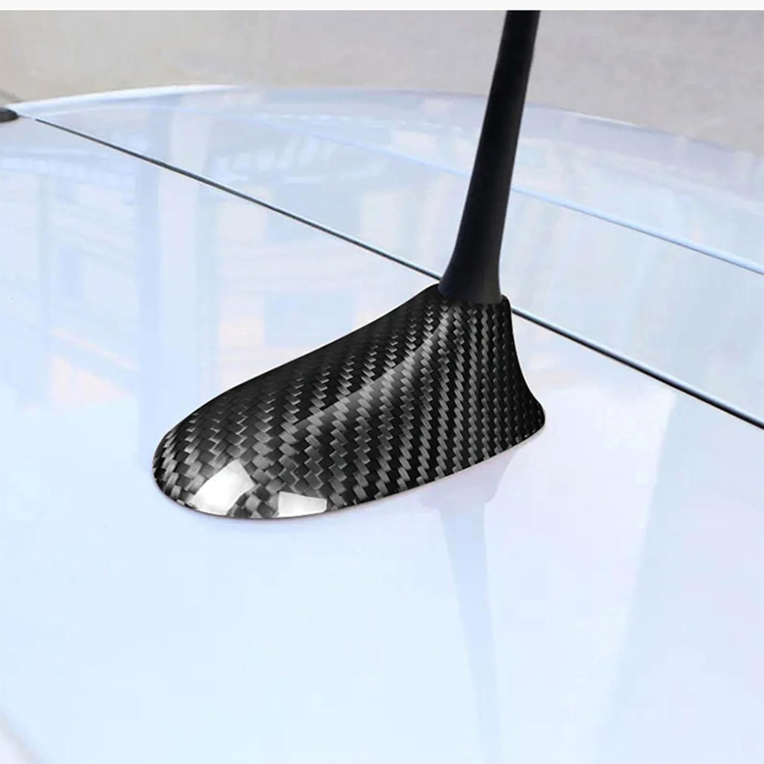 Car Shark Fin Roof Antenna Trim Cover for Fiat 500 Jeep Renegade 2004-2011 Dry Carbon Fiber