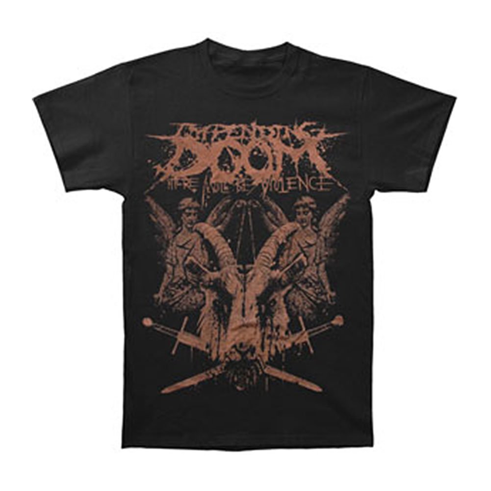 Impending Doom Men's Goat Head T-shirt Medium Black