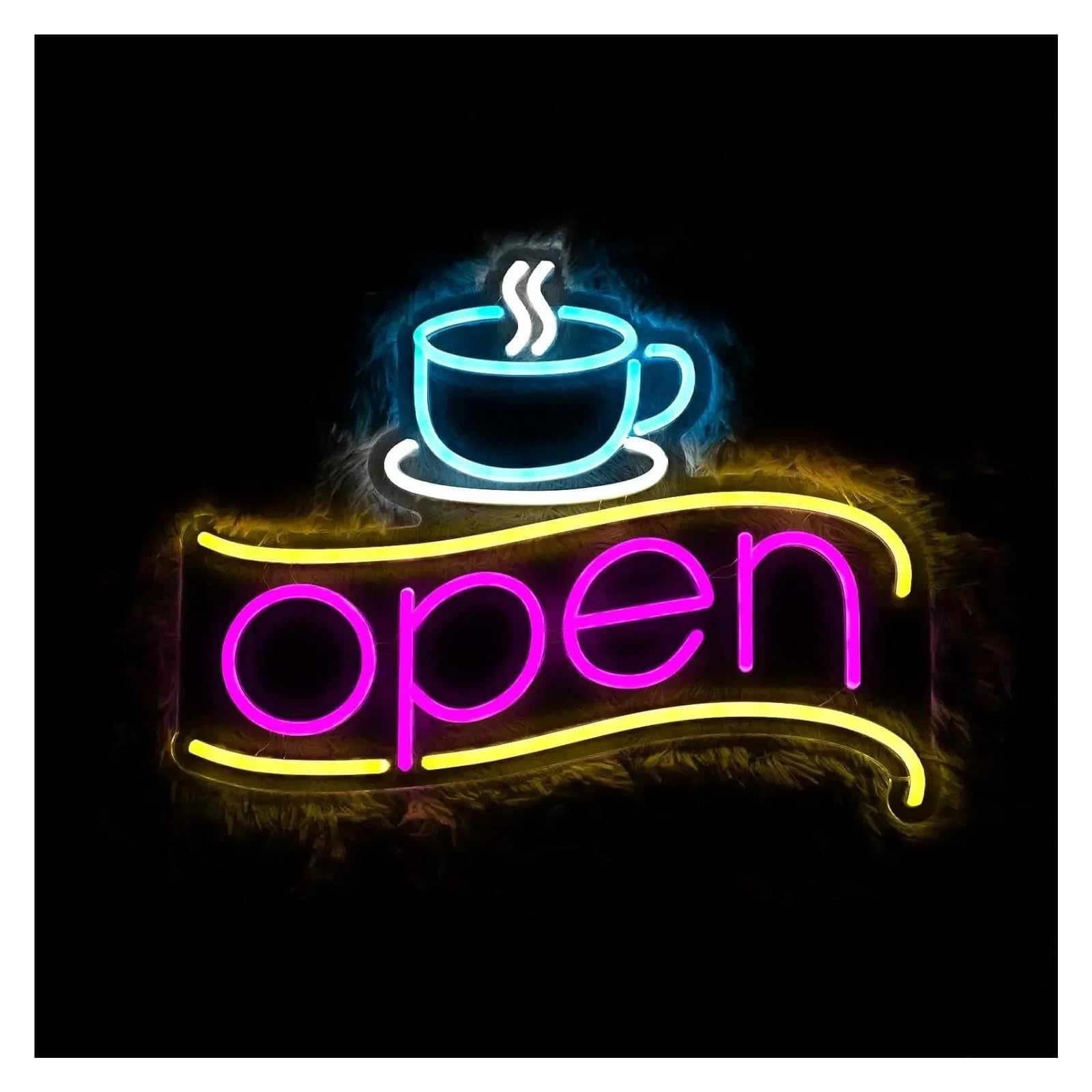 SHOUXI Sign Lamp Commercial Decor Coffee Neon Signs USB Powered Open Neon Lights Suitable for Shop Window, Dessert Shop Decor 27.6cmx36.6cm