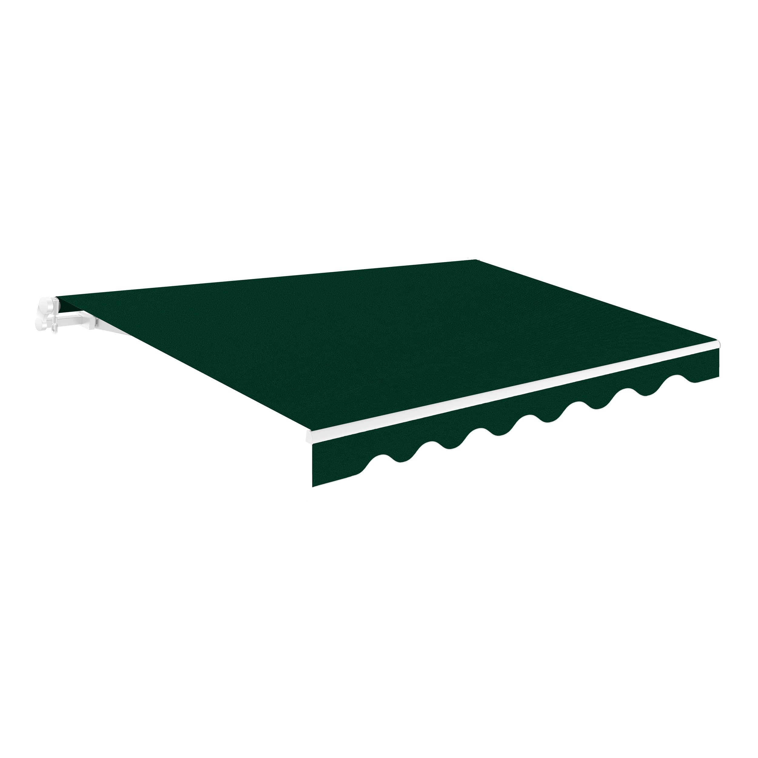 Toldo Retráctil Exterior 400x250cm Verde Poliéster – Lona Protección Solar UV - Estructura de Aluminio – Inclinación Regulable – Manivela Incluida – Manual Enrollable Terraza Jardín Balcón