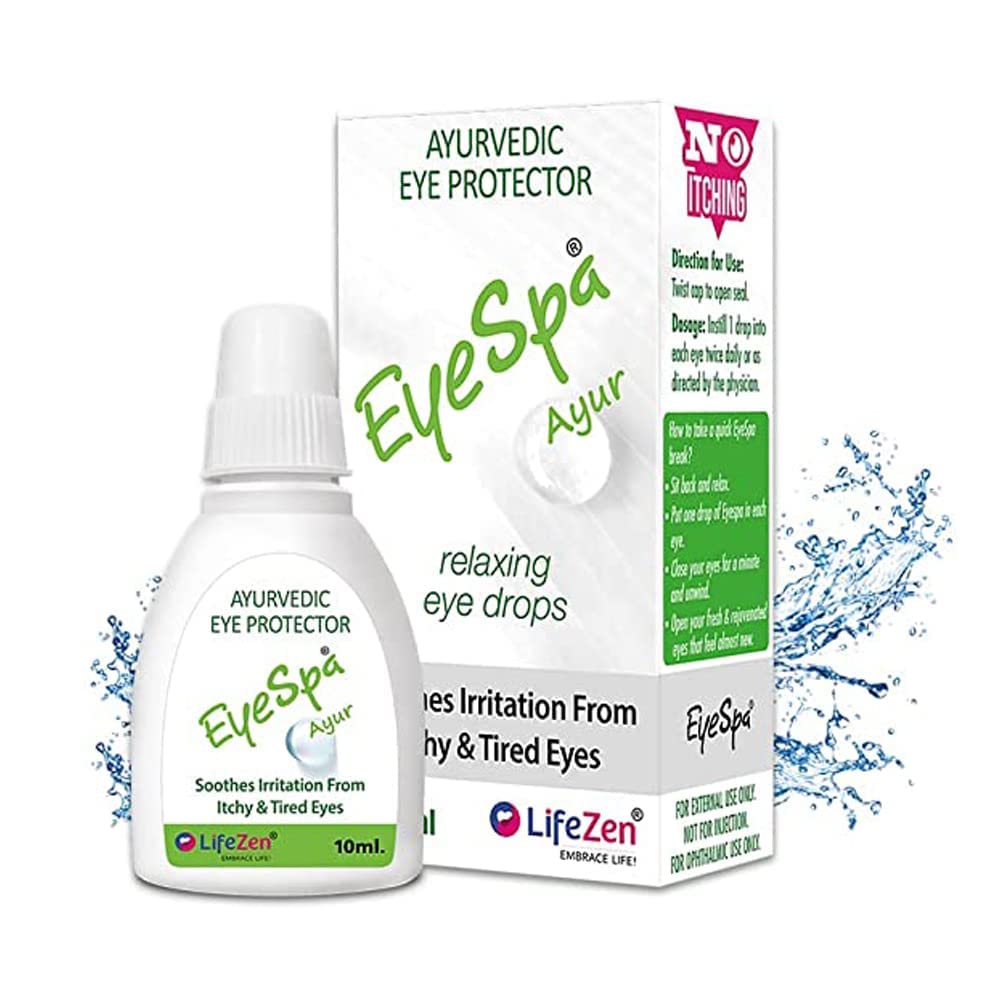 EyeSpa Ayur - Ayurvedic Eye Drop, Relieves dryness,redness,itching,Cooling daily-use Triphala, Rose water, bhringaraj, honey (Pack of 1) -10 ML