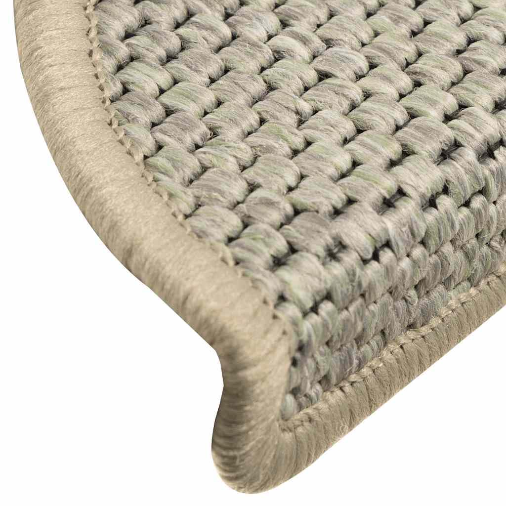 Tapis d'escalier Autocollants Aspect sisal 15 pcs 56x17x3 cm Anti-Glisse Protection insonorisation Lavable réutilisable sécurité intérieur Bois Chien Enfant