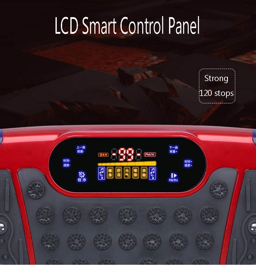 Vibrazione Macchina per esercizi Piastra vibrante Macchina per fitness Vibrazione Piastra vibrante dimagrante Scuotere la macchina con fasce di resistenza Display LCD Telecomando Bluetooth Cuscinetto