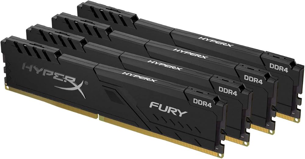 HyperX Fury 128GB 3200MHz DDR4 Ram CL16 DIMM (Kit of 2) Black Desktop Memory with low-profile heat spreader - View 1