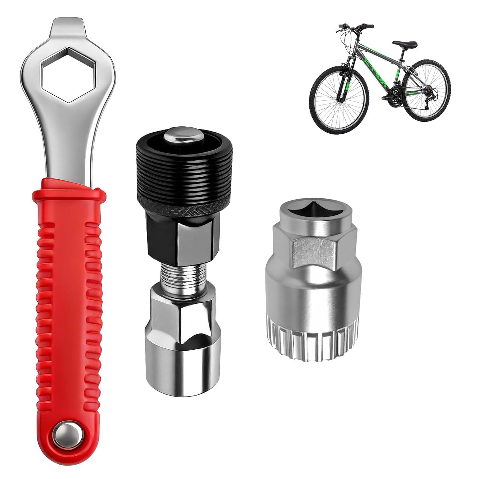 Bicycle Repair Tool Kit, 3 PCS Bike Maintenance Tool Set for Cycling, Bicycle Repair Tools for Crank Removal Tool Bottom Bracket Removal Cassette Removal Tool