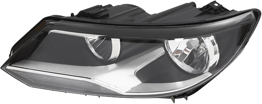 Headlight Assembly fit for Volkswagen Tiguan 2012-2017, Halogen Headlamp Left Driver & Right Passenger Side Replacement, Durable Chrome Headlight Set Perfect fit for Original Car Left+Right