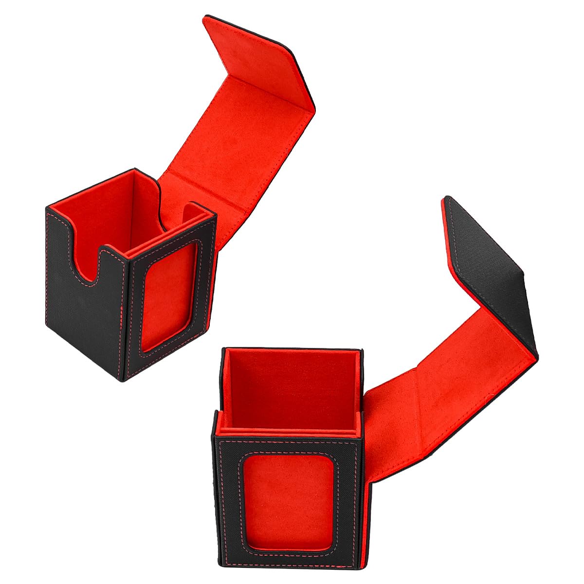 Caja Magnética Para Cartas Commander De Cuero PU: Capacidad Para 100 Cartas Y Cierre Seguro