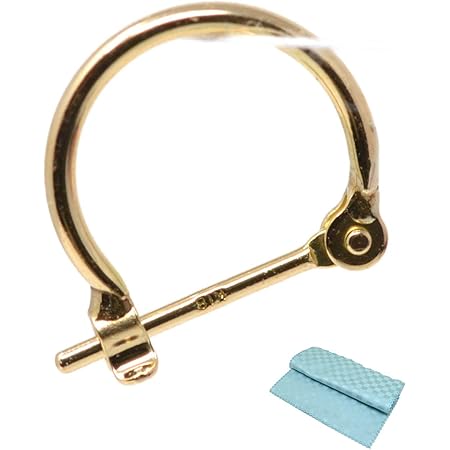 Amazon フープピアス 片耳用 小さめ フープ 18k K18 18金 ゴールド パイプサイズ 1mm 10mm ピアス1個とお磨きクロス2点セット ボディピアス 通販