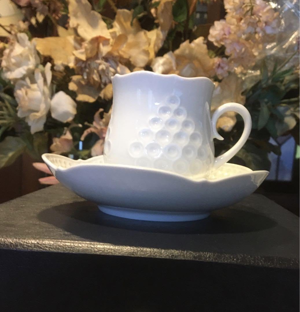 Amazon.co.jp: 共箱付き ホワイトレリーフ コーヒーカップ＆ソーサー 