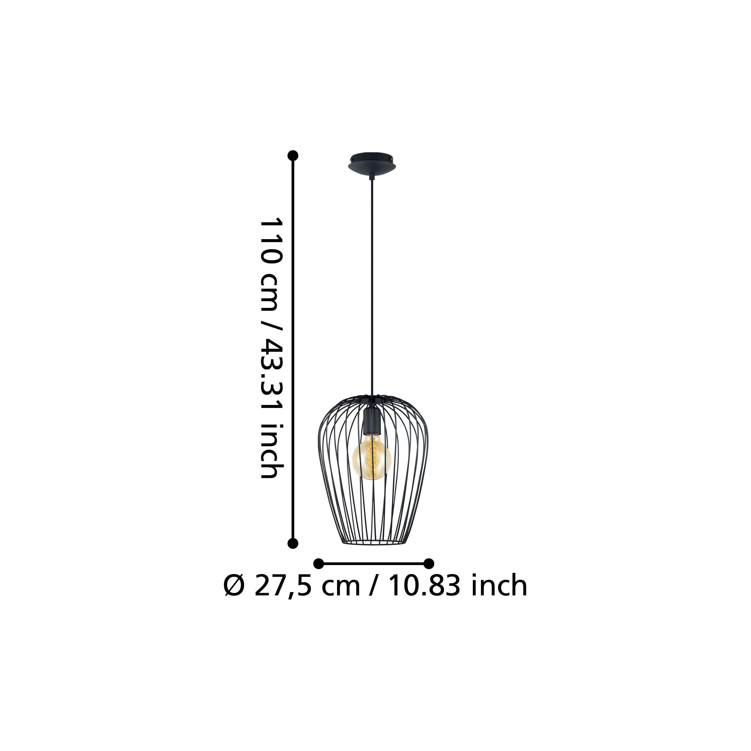 EGLO Pendellampe Newtown, 1 flammige Vintage Pendelleuchte