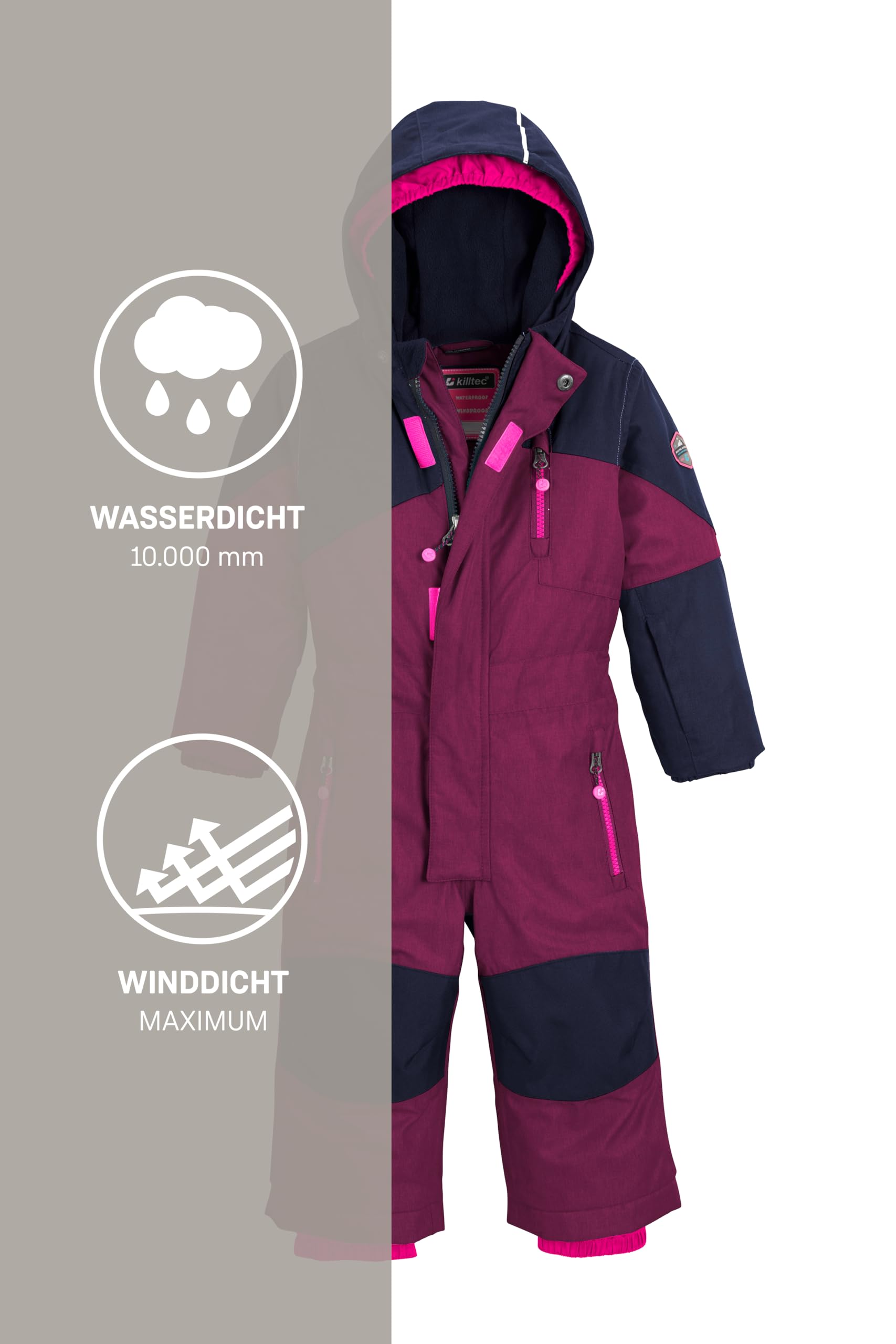 Killtec Kesley Mini Mono de esquí con capucha y faldón para la nieve Unisex niños (Pack de 1)