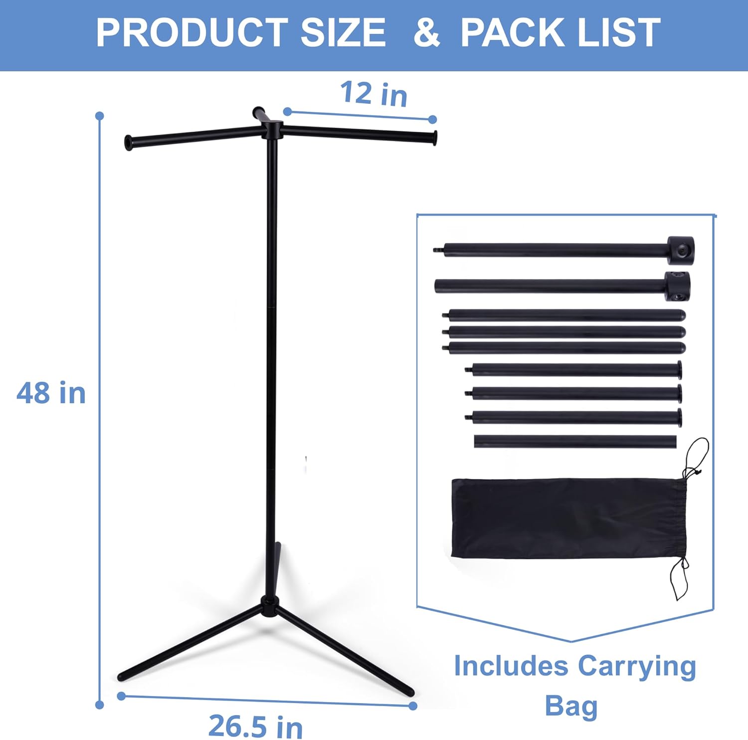 DECORDEEP Shopping Bag Rack, Tote Bag Holder Stand for Vendors, Metal Stand for Retail Store, Craft Fairs, Boutique, Trade Show