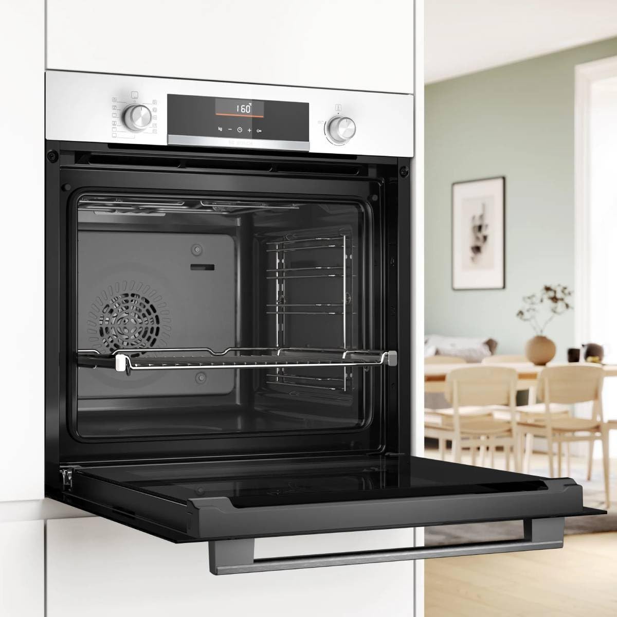 Bosch - Forno, Serie 6, Funzione AirFry, Ricette Pre-programmate, Bianco, HBG536EW4
