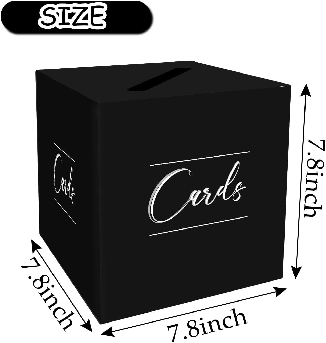 HEIPINIUYE Black and White Card Box Wedding Envelope Gift Card Box Holder for Wedding Birthday Baby Shower Graduation Party Raffle Box