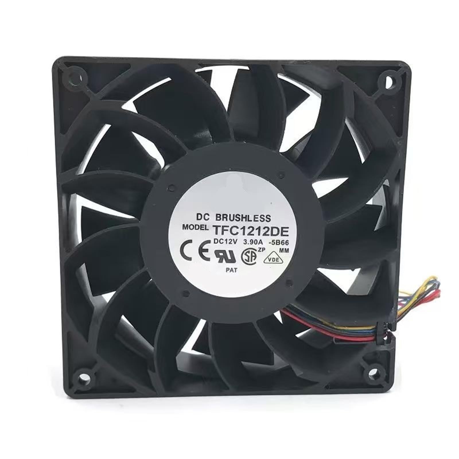 PEQYUACTE 120mm Speed ​​Fan TFC1212DE 12038 12V 3.9A PWM | 250 CFM ASIC Miner Cooling, 5500 RPM Dual Ball Bearing