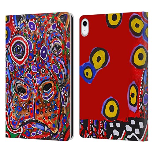 Étui portefeuille iPad 10.9 Mad Dog Art Hippopotame en cuir