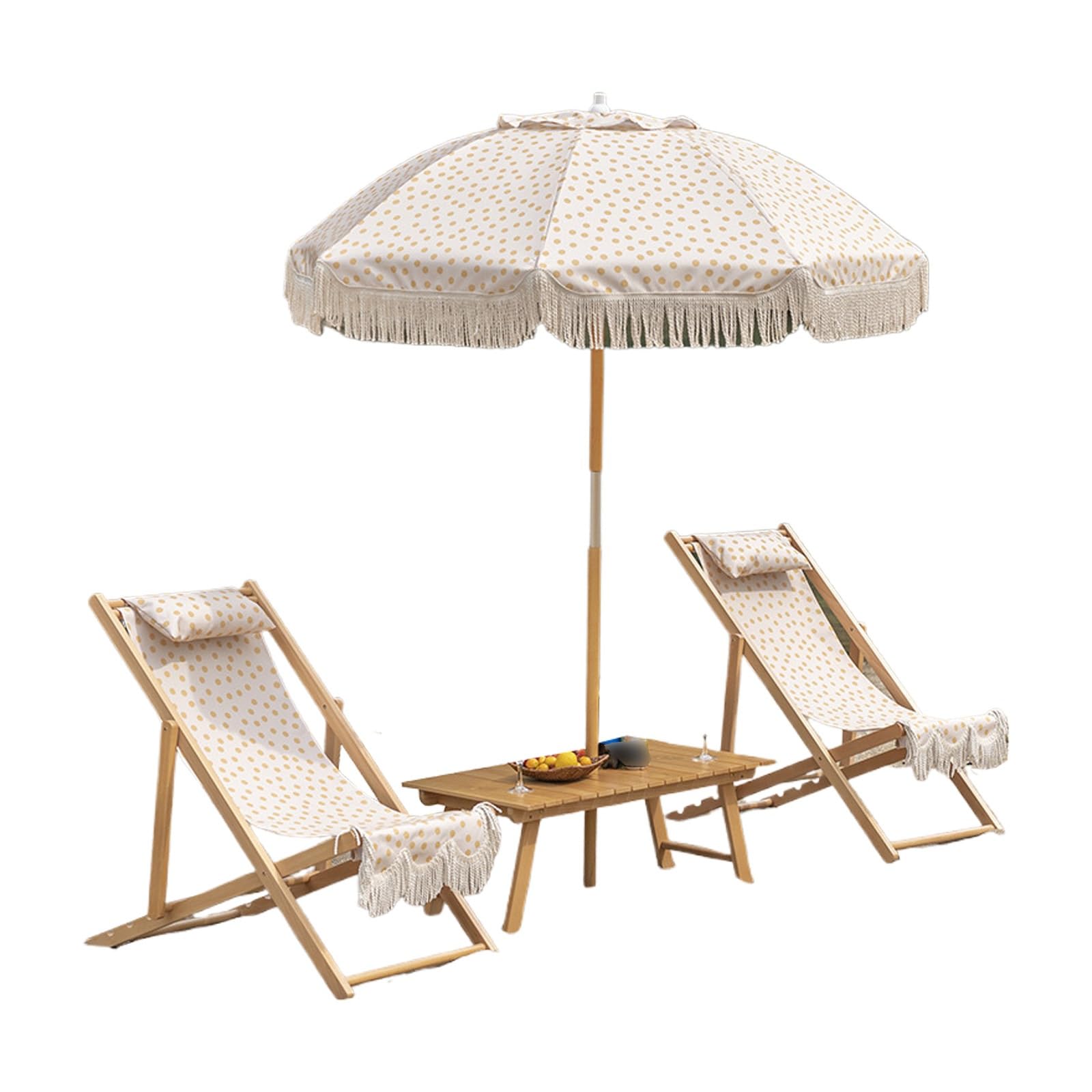 Silla Playa con Sombrilla Juego de 4 Piezas, Tela Oxford, Resiliencia y Solidez, Ajustable, Tumbona Playa, para Al Aire Libre, Playa, Piscina