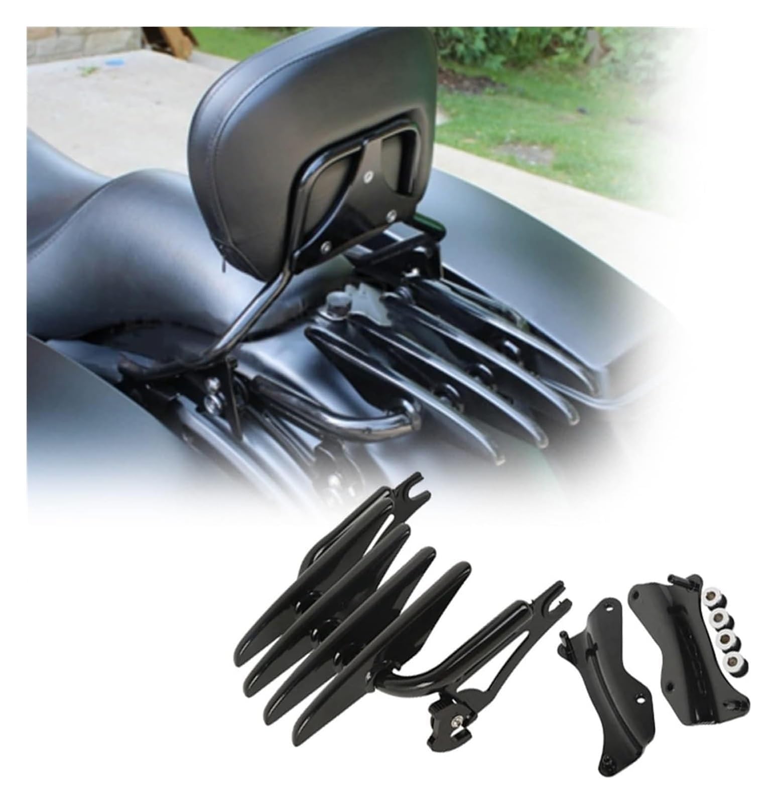 Porte bagages moto haut de gamme sissy bar amovible acier robuste pour Harley Road Glide 15-21
