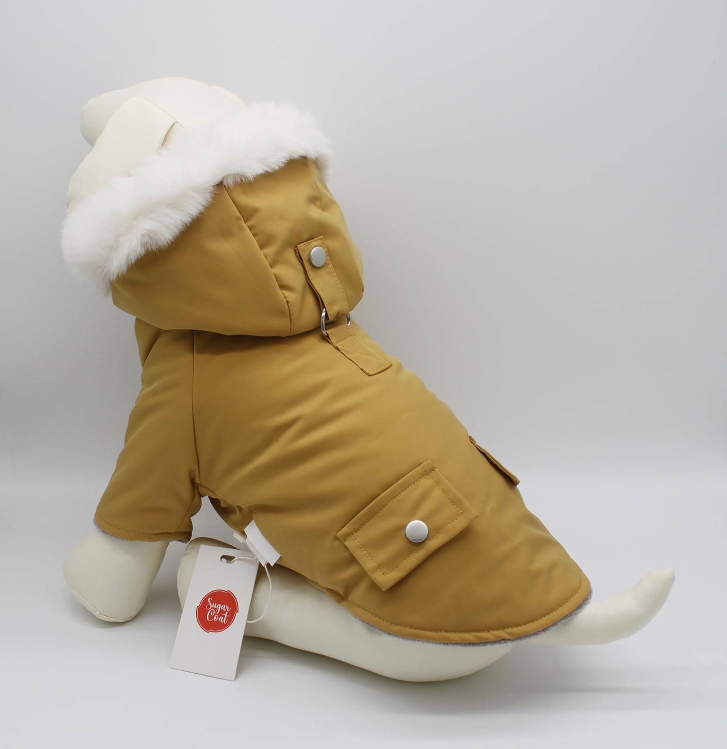 Sugar Coat Pets Warm Dog Coat for Winter Cold Weather Clothes Hooded Dog Jacket Small Puppies Medium Large Dog Cat Clothes Insulated Padded Snow Parka - Alexander (Yellow, M)