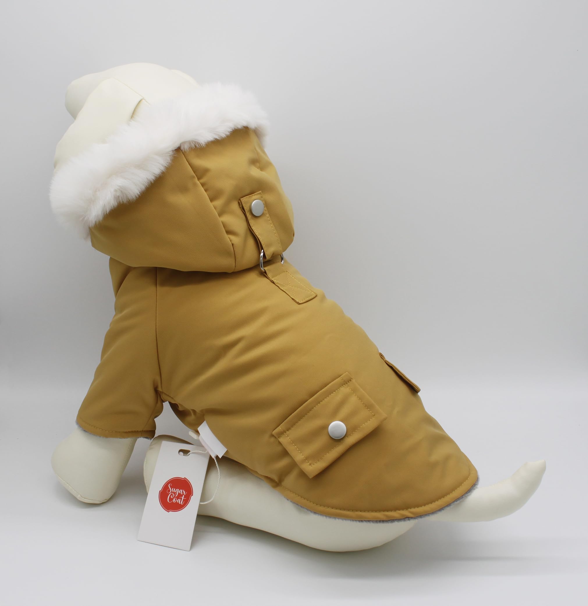 Parka de neige pour chien et chat veste imperméable Alexander jaune idéale pour le grand froid