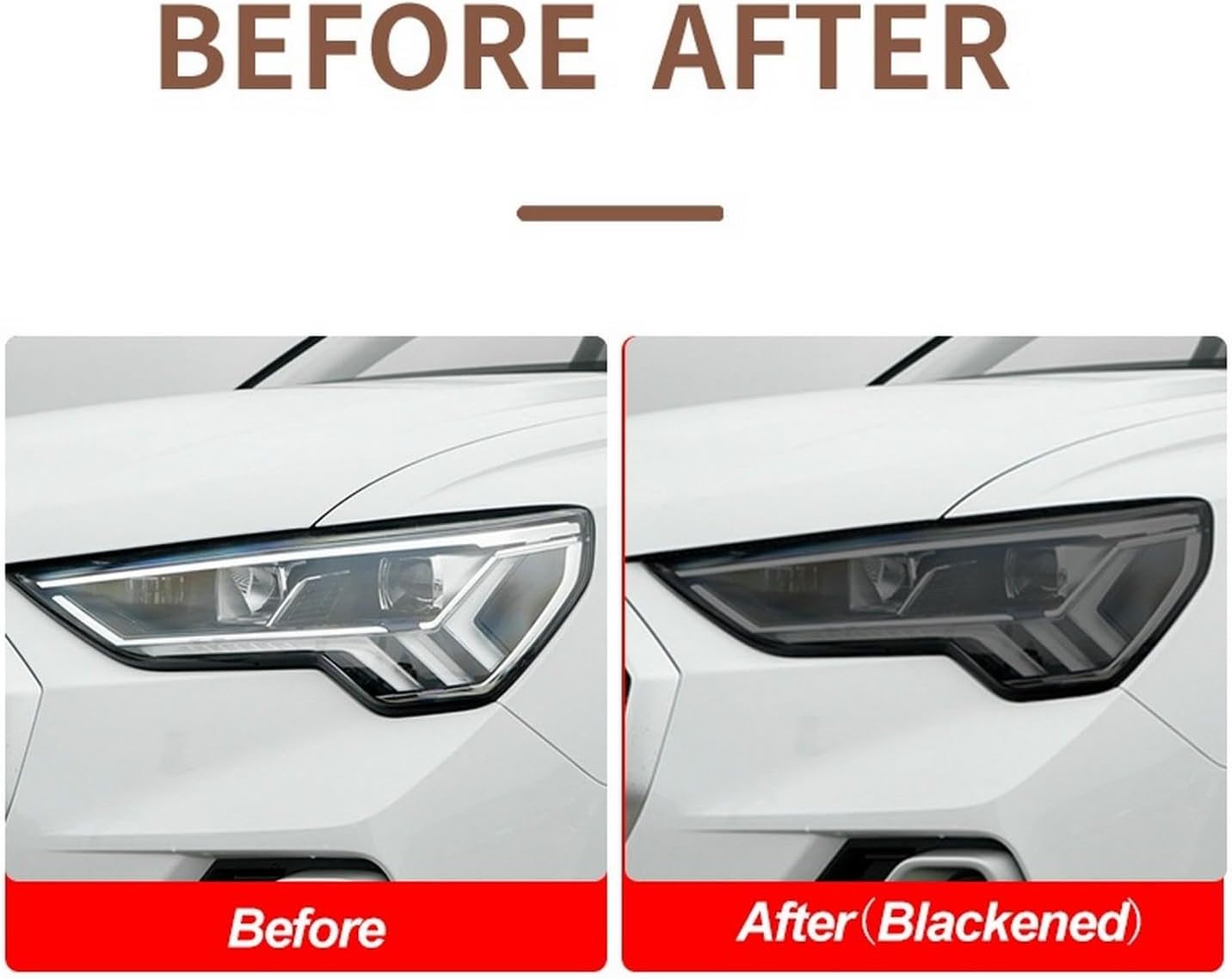 JCAKES 2 Pcs Car Headlight Protective Film Headlamp Restoration Transparent Black TPU Sticker，for BMW M5 F10 F90 2011-2020 Accessories