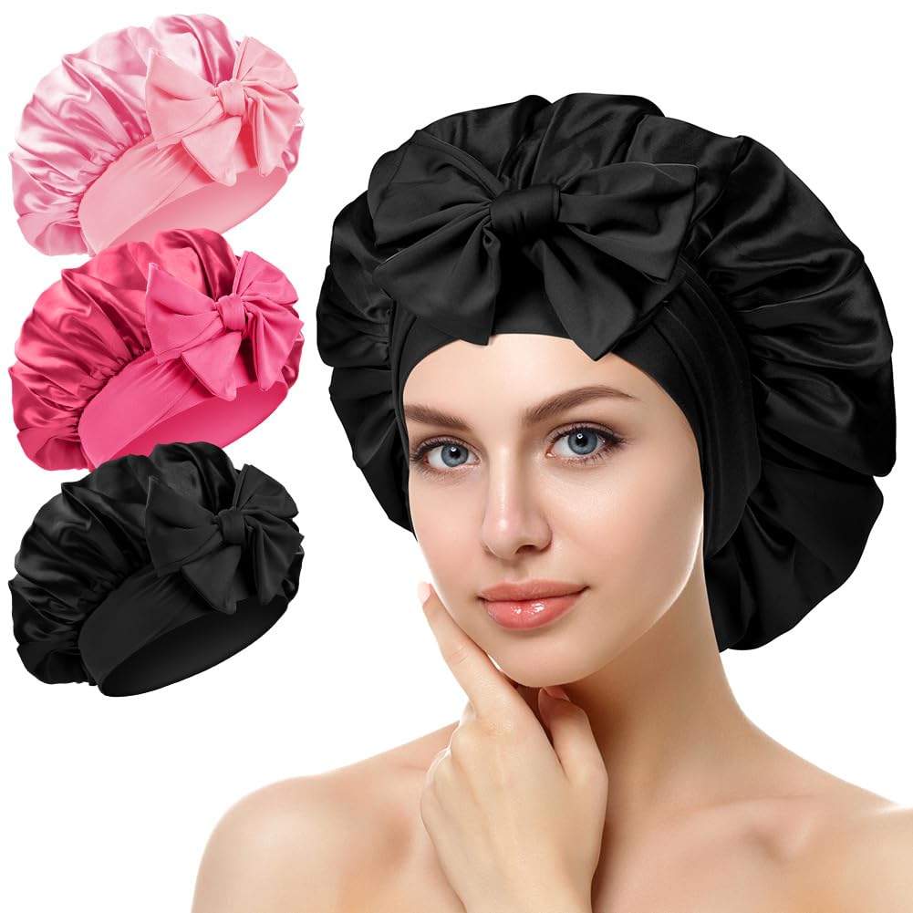Bonnet en satin pour dormir protégeant les locks et boucles - 2