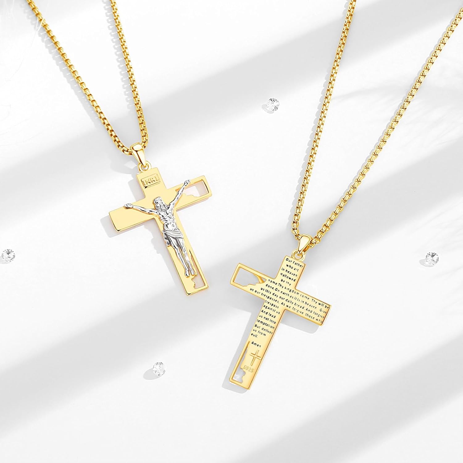 EUDORA 925 Sterling Silver St Christopher/St Benedict/St Michael/Virgin Mary/San Judas Tadeo/Good Shepherd Cross/Archangel Necklace Medal Pendant Protection Religious Amulet Jewelry For Men Women - Image 3