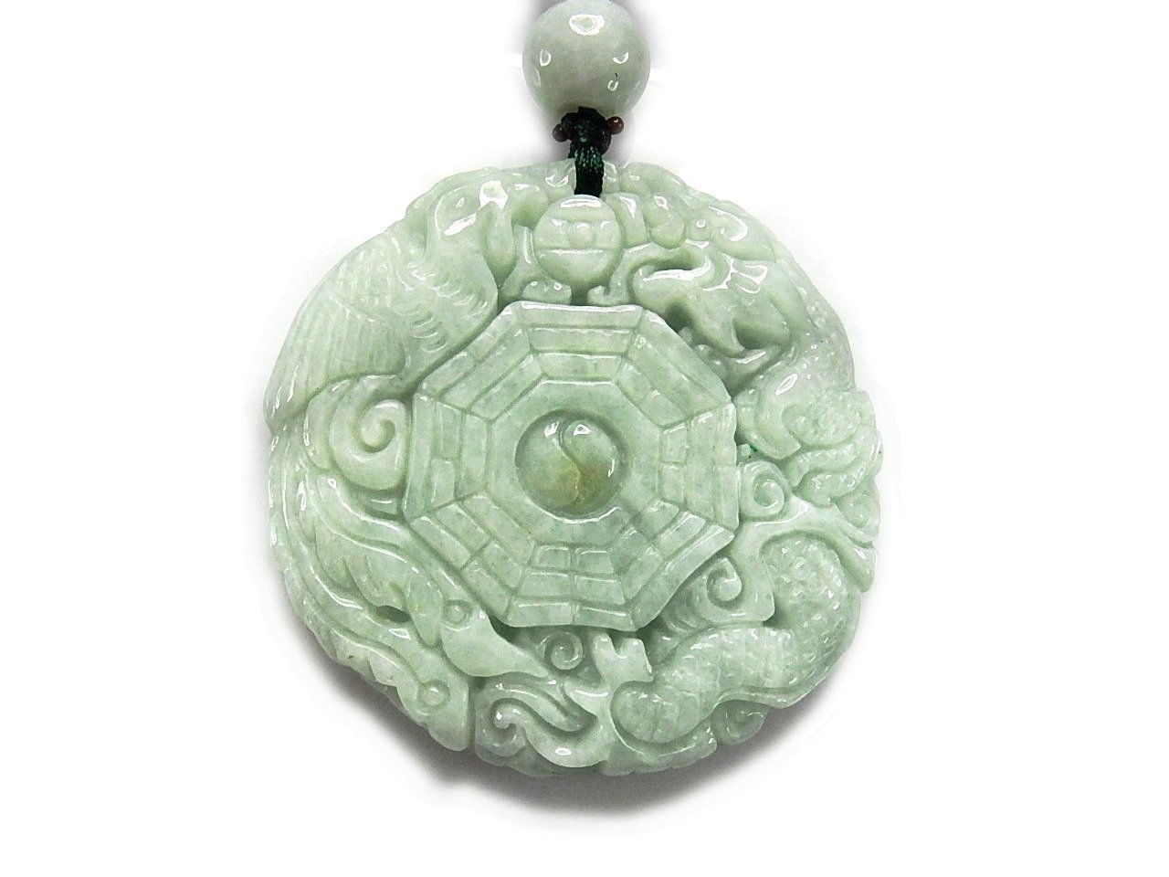 Amazon | [石街] 開運 高級 天然石 本翡翠 ヒスイ ジェダイト 龍鳳呈祥  