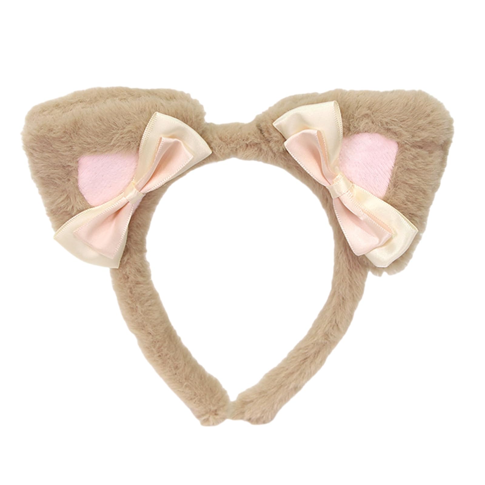 MICFENY Realistic Gray Animal Ear Hairband Elastic Design For Role Play And Daily Wear Photo Props