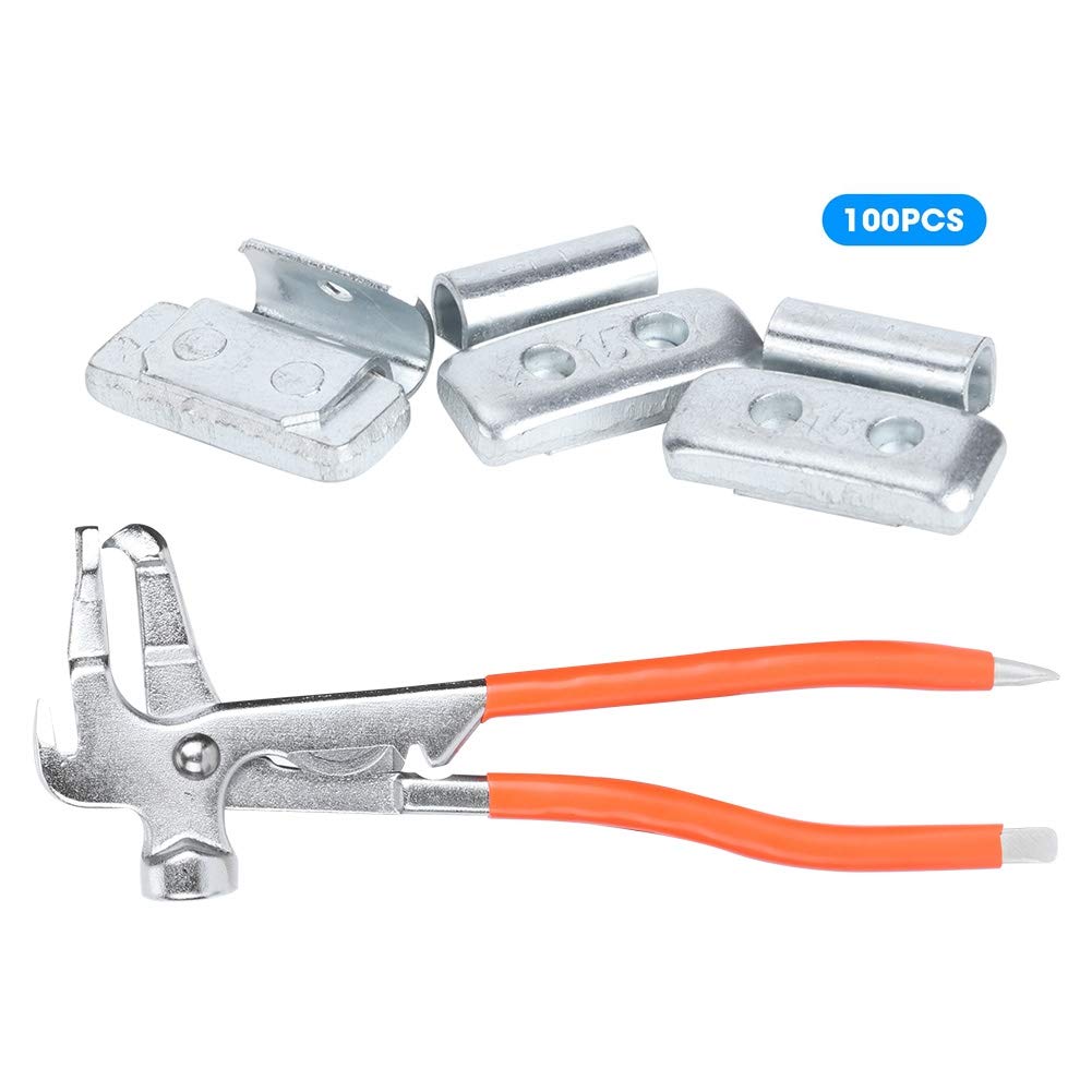 CHICIRIS 15g Obciążniki do kół w Stylu P Klipsowe Ciężarki do Wyważania ze Stopu Aluminium 100 Sztuk ze Szczypcami Wyważania 24 Cm kół Stalowych 17 Cali Samochody Osobowe Lekkie Ciężarówki