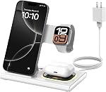 Wireless Charger,Foldable 3 in 1 Charging Station Compatible with iPhone 17/17 Pro/17 Pro Max/17 Air/16/15/14,Apple Watch 11/Ultra 3/10/9/8,Air Pods Pro 4/3/2 Night Light Travel Charger Stand