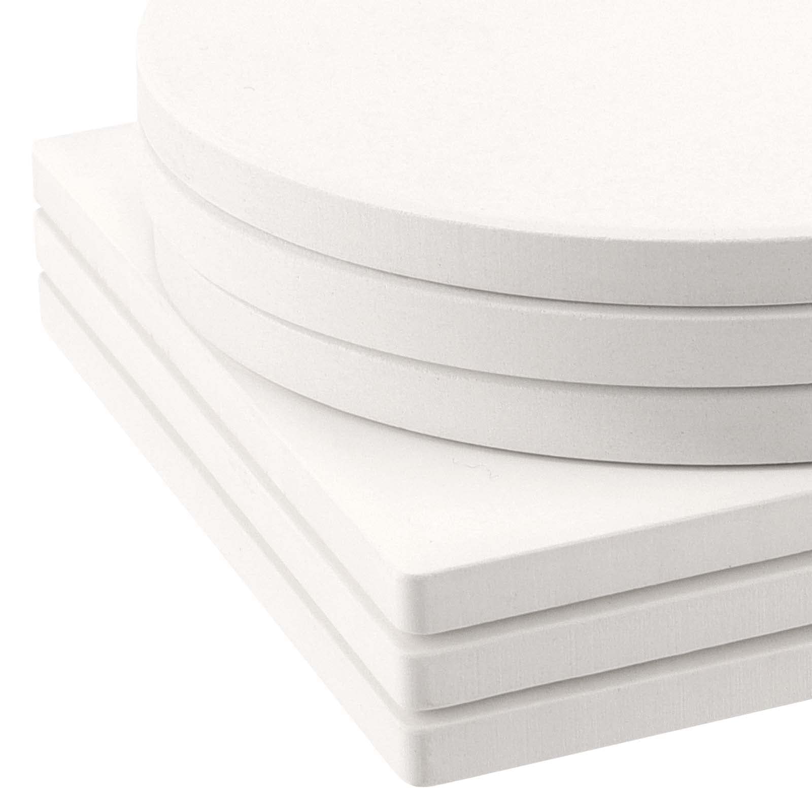 Confezione da 48 sottobicchieri in ceramica vuoti da 10,2 cm, con supporto in sughero, sottobicchieri in ceramica per pittura, artigianato fai da te e decorazioni