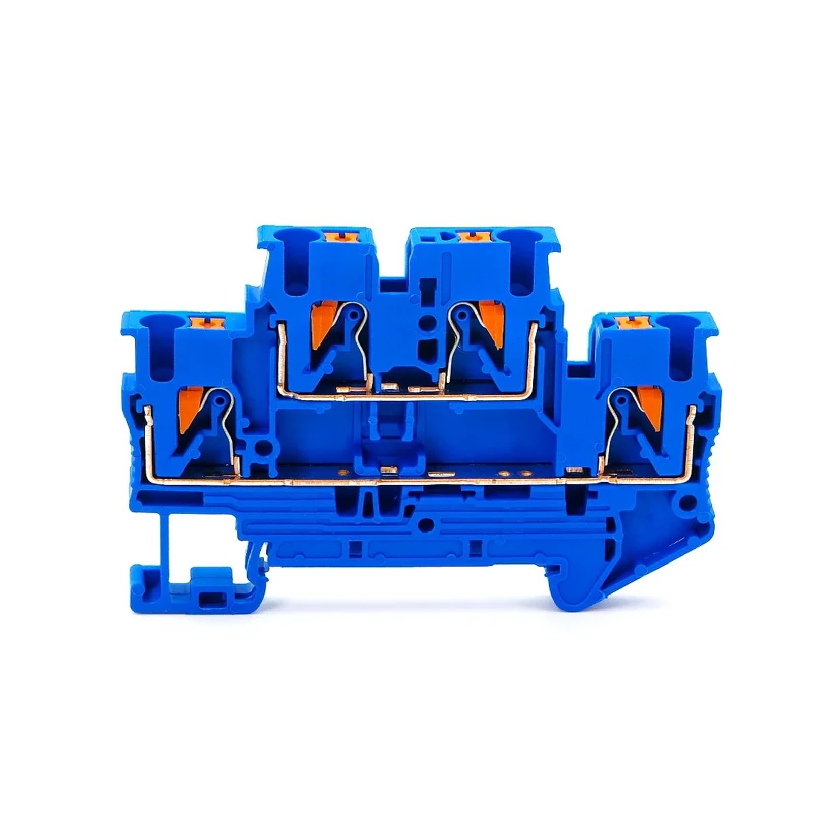 Conector eléctrico de doble capa PTTB-2.5 azul, terminal de resorte para riel DIN 4