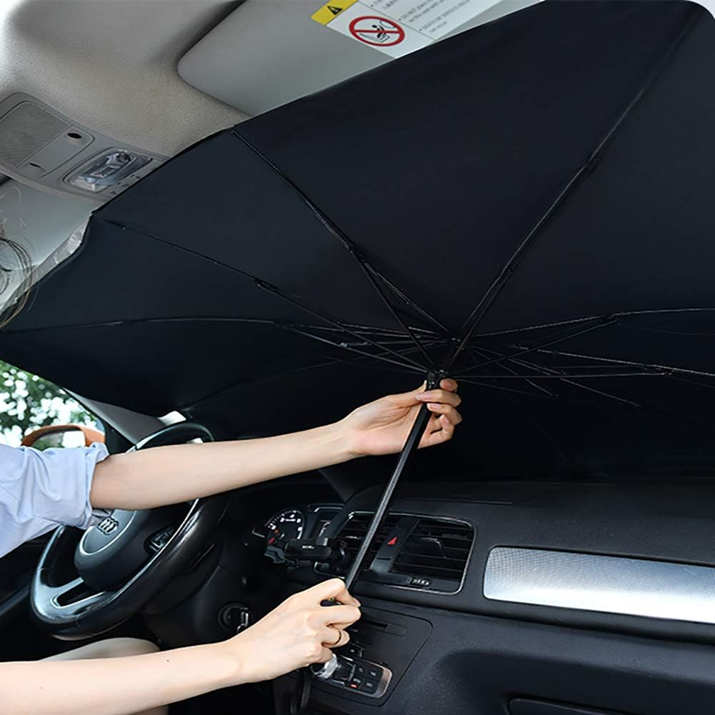 AIKESI Car Umbrella Sun Shade Cover for Windshield UV Reflecting Foldable Front Car Sunshade Umbrella, Easy to Use/Store, 57'' x 31'', Fit Most Vehicle: Automotive