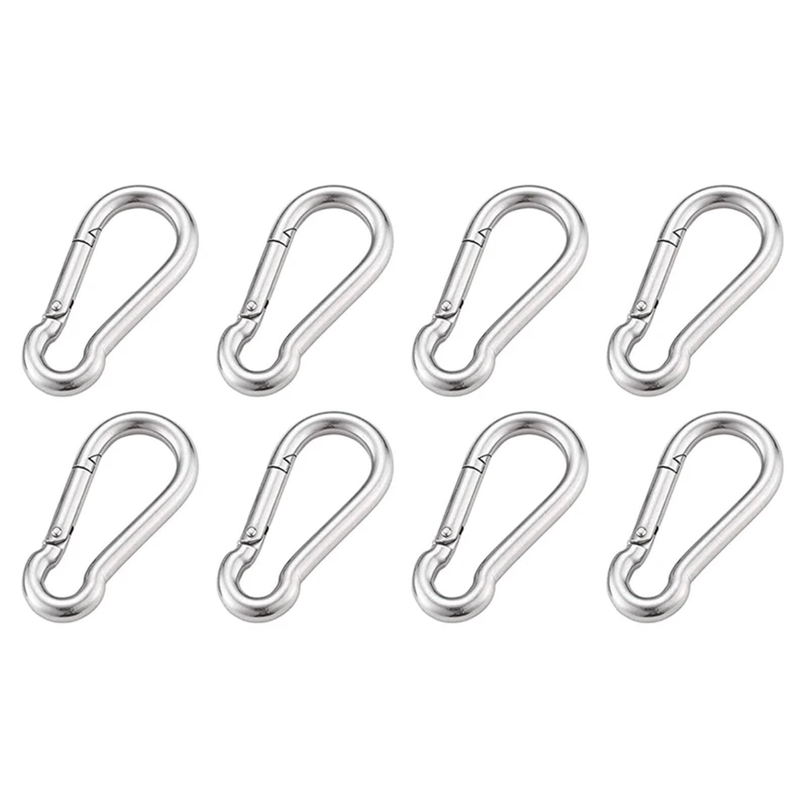 Mosquetones de Bloqueo. Mosquetón de Acero Inoxidable 316 con Cierre de Resorte Multifuncional, M4, M5, M6, M7 y M8, con Anillo de Bloqueo de Enlace rápido(8pcs,M8)