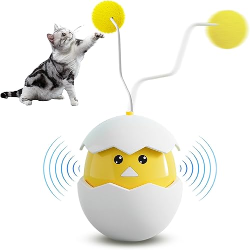 Juguetes interactivos para gatos de interior, juguete de varita para gatitos con polluelos llorados, juguete giratorio para gatos, juguete